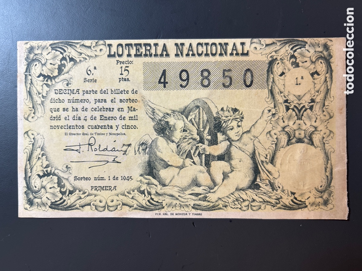 Cupones ONCE: Loteria A&ntilde;o 1945 Sorteo 1 Serie 6