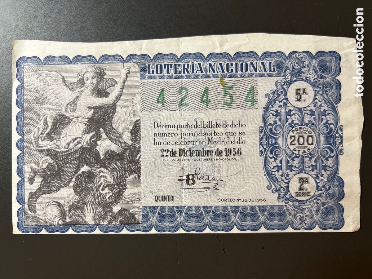 Cupones ONCE: Loteria A&ntilde;o 1956 Sorteo 36 Navidad Serie 2