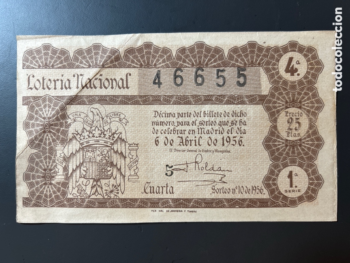 Cupones ONCE: Loteria A&ntilde;o 1956 Sorteo 10 Serie 1