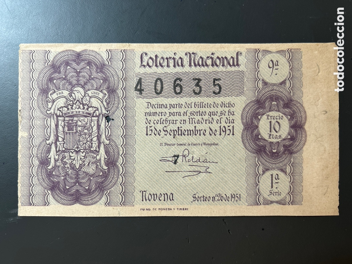 Cupones ONCE: Loteria A&ntilde;o 1951 Sorteo 26 Serie 1
