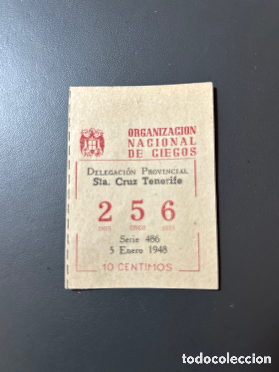 Cupones ONCE: Cupon Once A&ntilde;o 1948 Sta. Cruz Tenerife 5 Enero