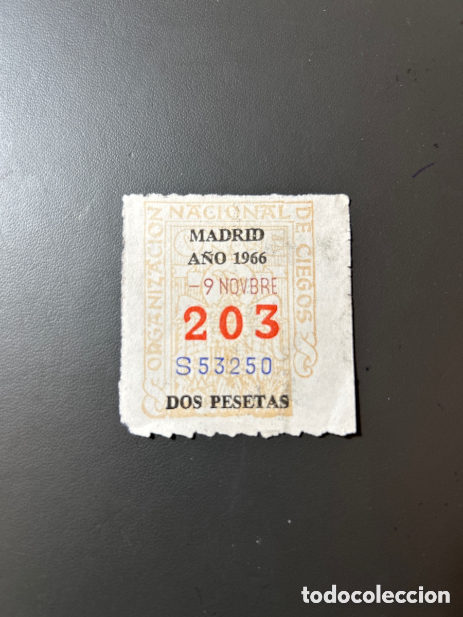 Cupones ONCE: Cupon Once A&ntilde;o 1966 Madrid 9 Noviembre