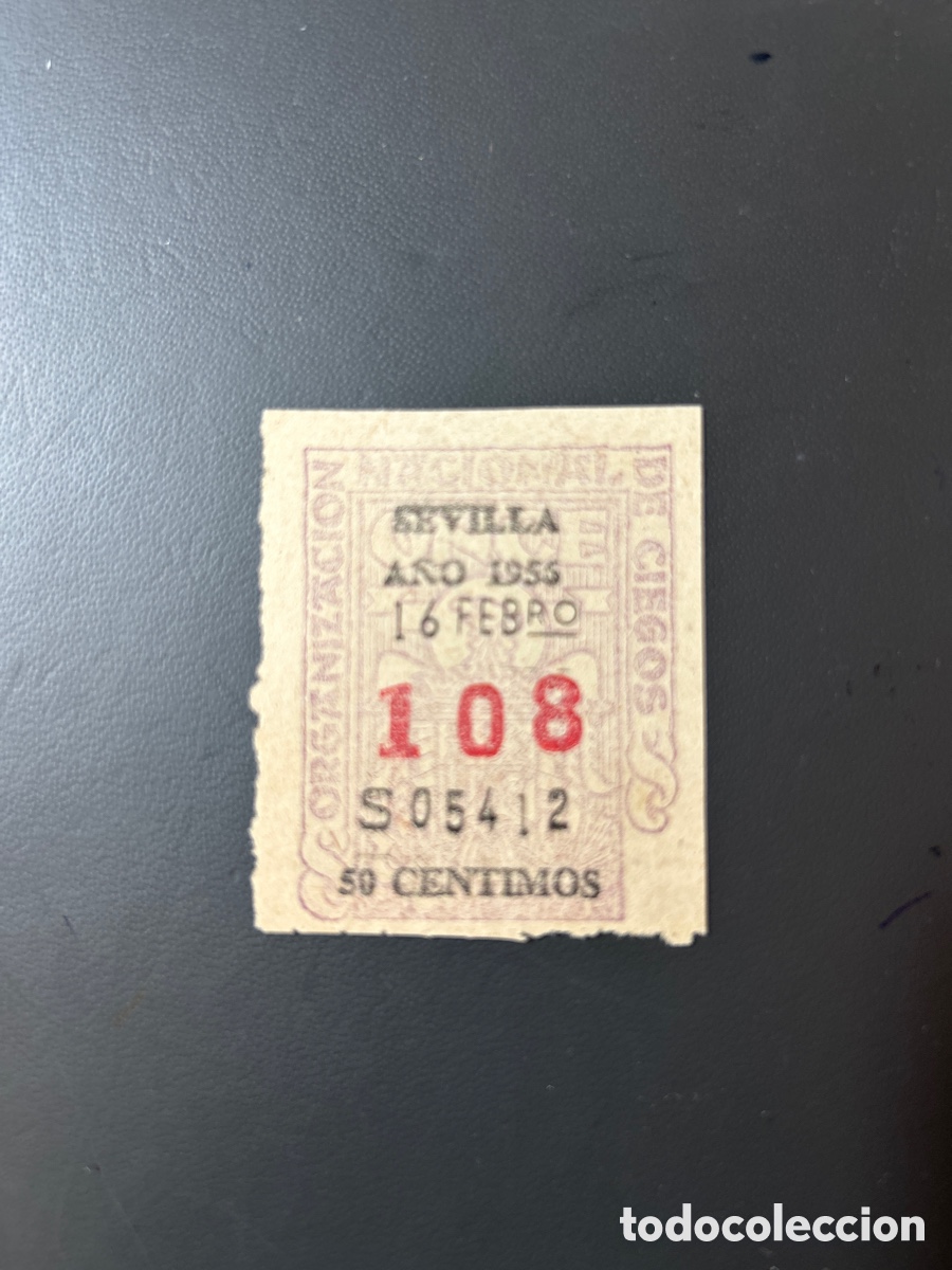 Cupones ONCE: Cupon Once A&ntilde;o 1955 Sevilla 16 Febrero