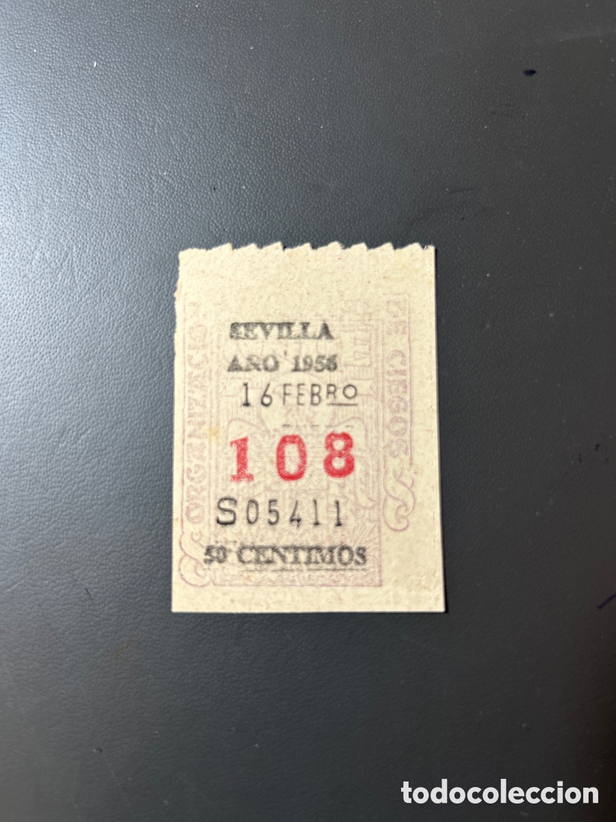 Cupones ONCE: Cupon Once A&ntilde;o 1956 Sevilla 16 Febrero