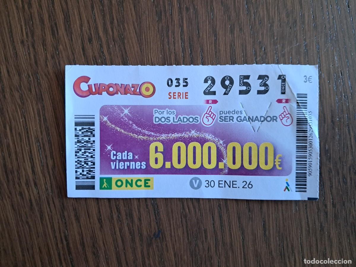 Cupones ONCE: cup&oacute;n once 30-01-26, cuponazo del viernes. n&ordm; 29.531.