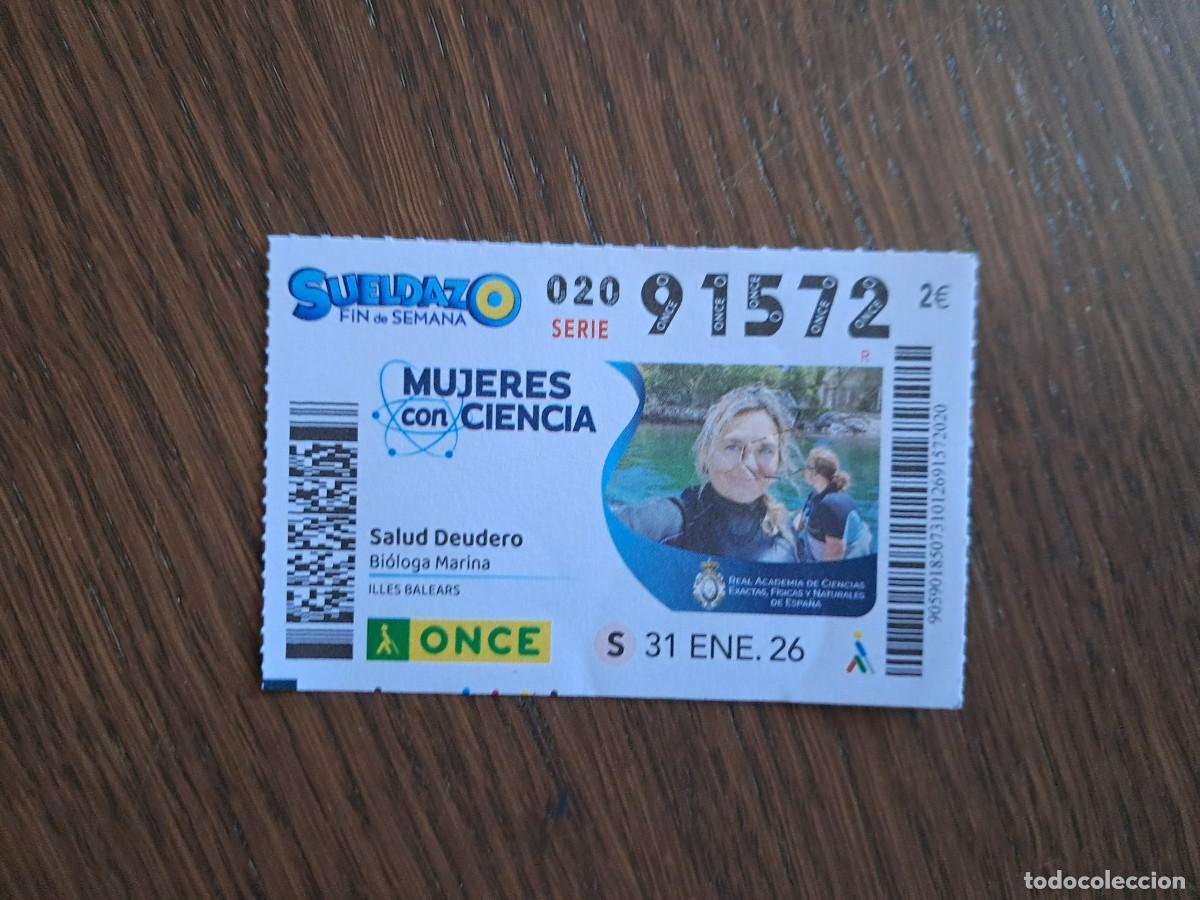 Cupones ONCE: cup&oacute;n once 31-01-26, mujeres con ciencia, Salud Deudero, bi&oacute;loga marina. Illes Balears.