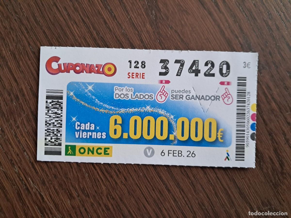 Cupones ONCE: cup&oacute;n once 06-02-26, cuponazo del viernes. n&ordm; 37.420
