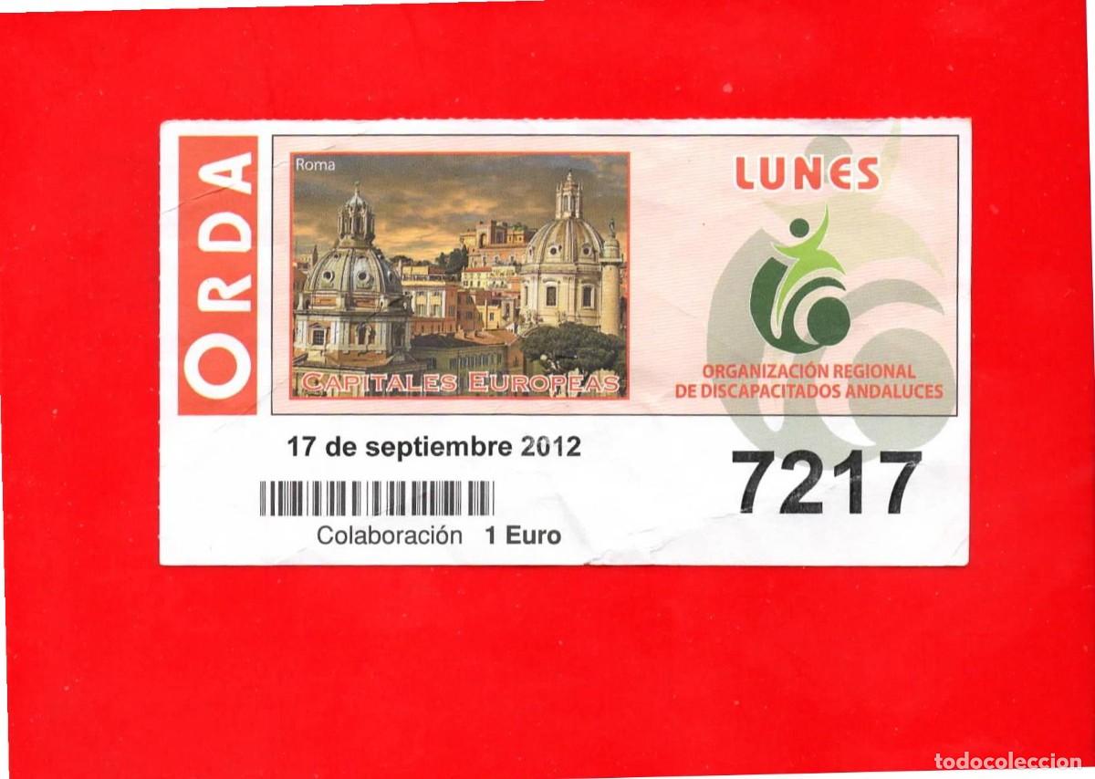 Cupones ONCE: Cup&oacute;n ORDA del A&Ntilde;O 2012