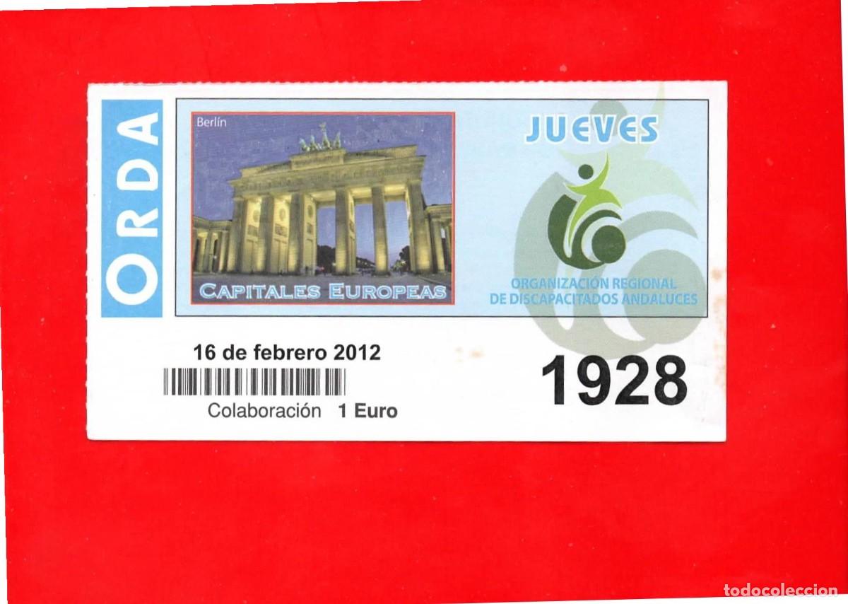 Cupones ONCE: Cup&oacute;n ORDA del A&Ntilde;O 2012