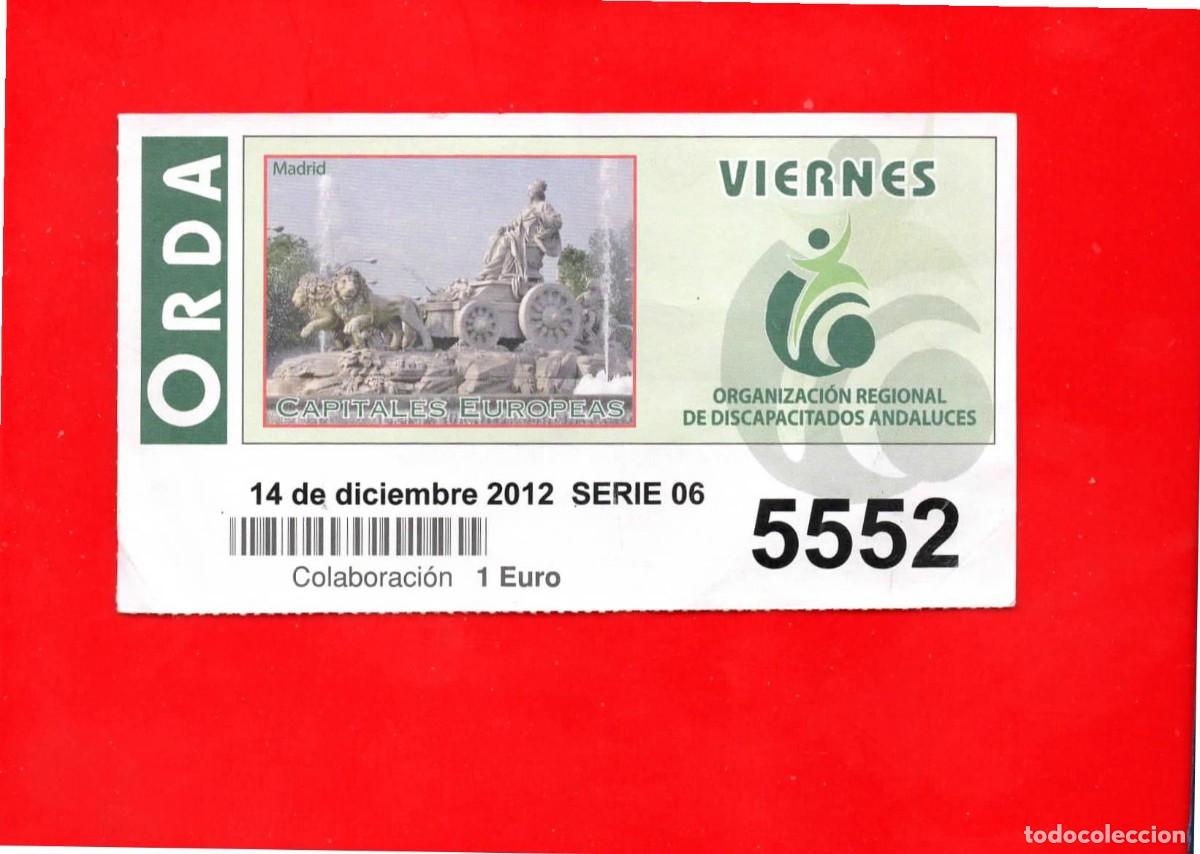Cupones ONCE: Cup&oacute;n ORDA del A&Ntilde;O 2012
