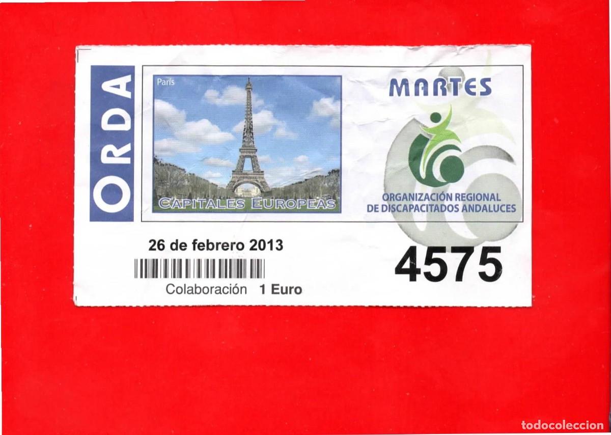 Cupones ONCE: Cup&oacute;n ORDA del A&Ntilde;O 2013