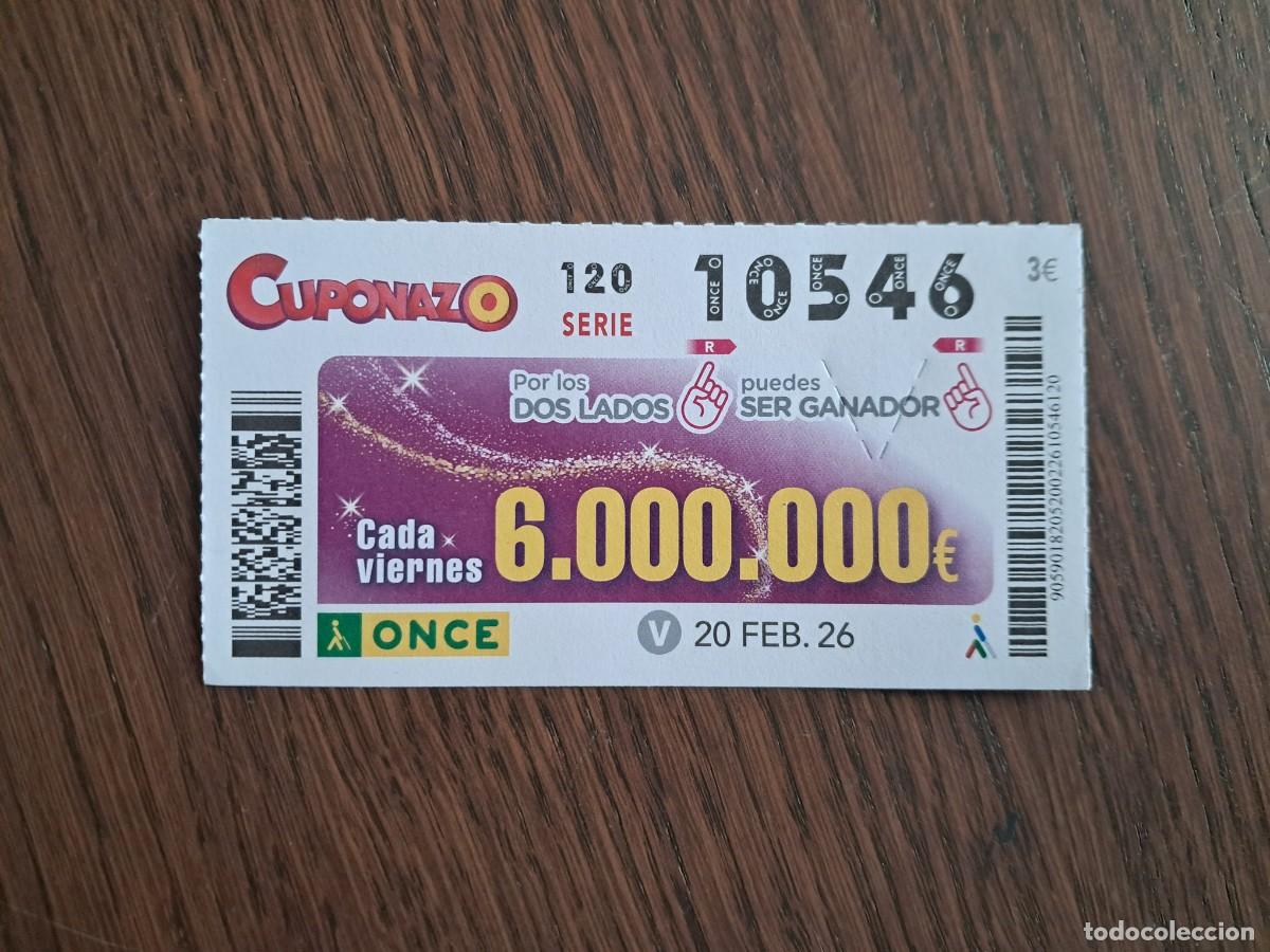 Cupones ONCE: cup&oacute;n once 20-02-26, cuponazo del viernes, n&ordm; 10.546.