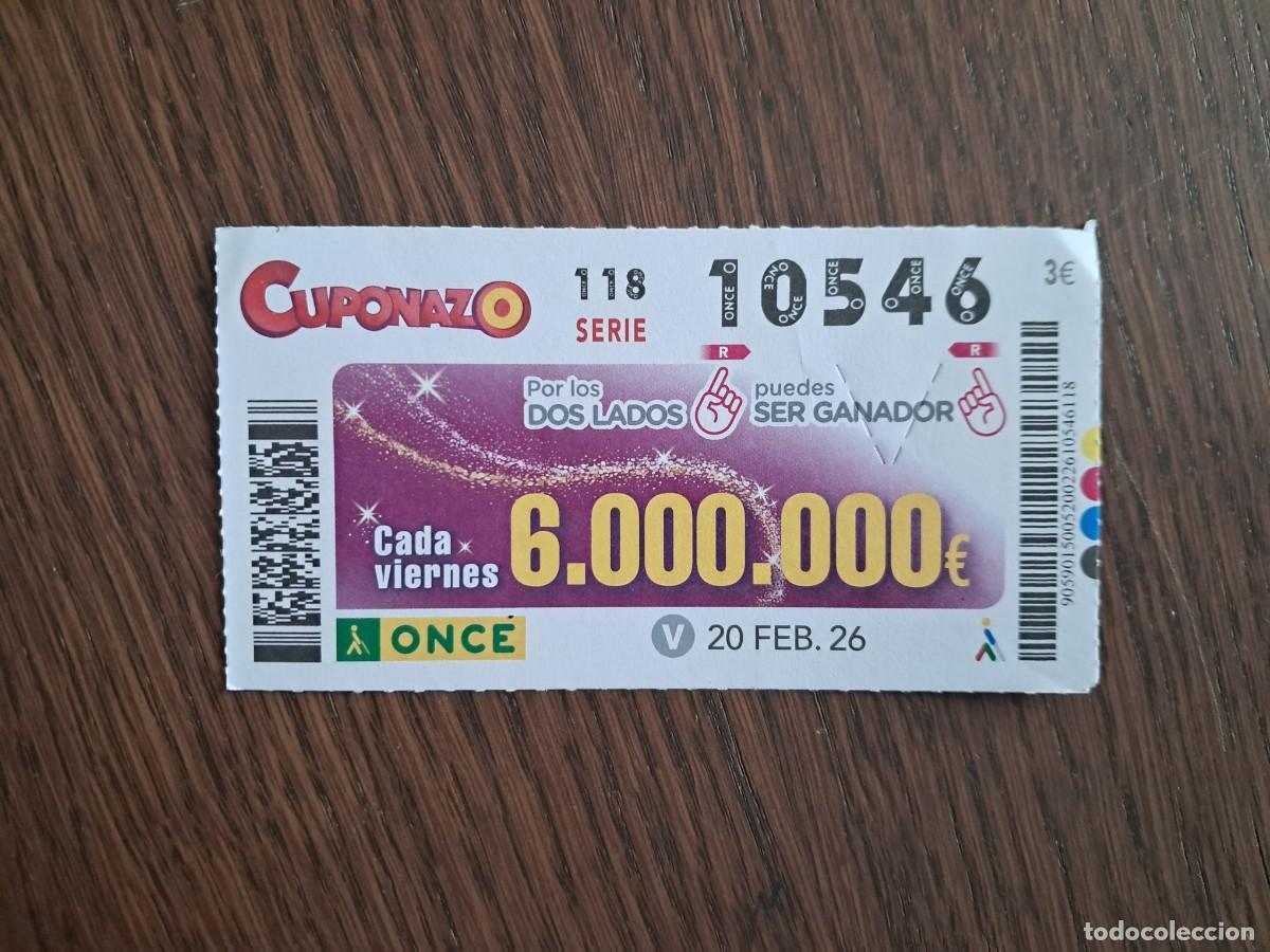 Cupones ONCE: cup&oacute;n once 20-02-26, cuponazo del viernes, n&ordm; 10.546.