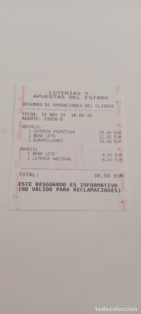 Cupones ONCE: RESGUARDO LOTERIA EL DE FOTO C-FPP
