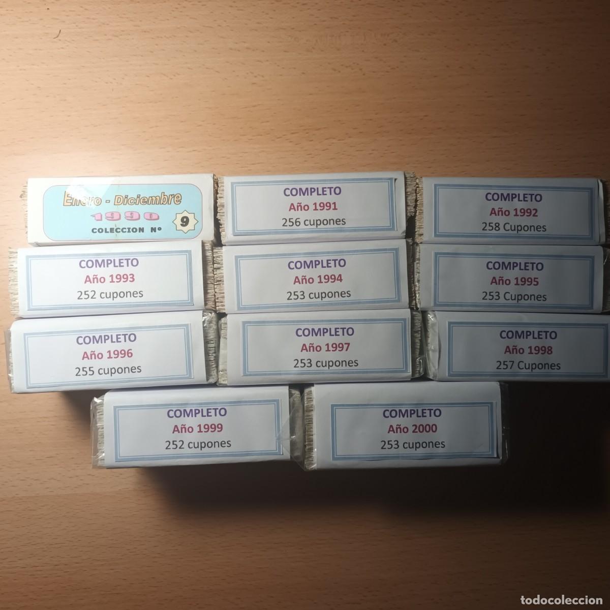 Cupones ONCE: Cupones ONCE 1990-2000 11 a&ntilde;os. Lote WCup - 3