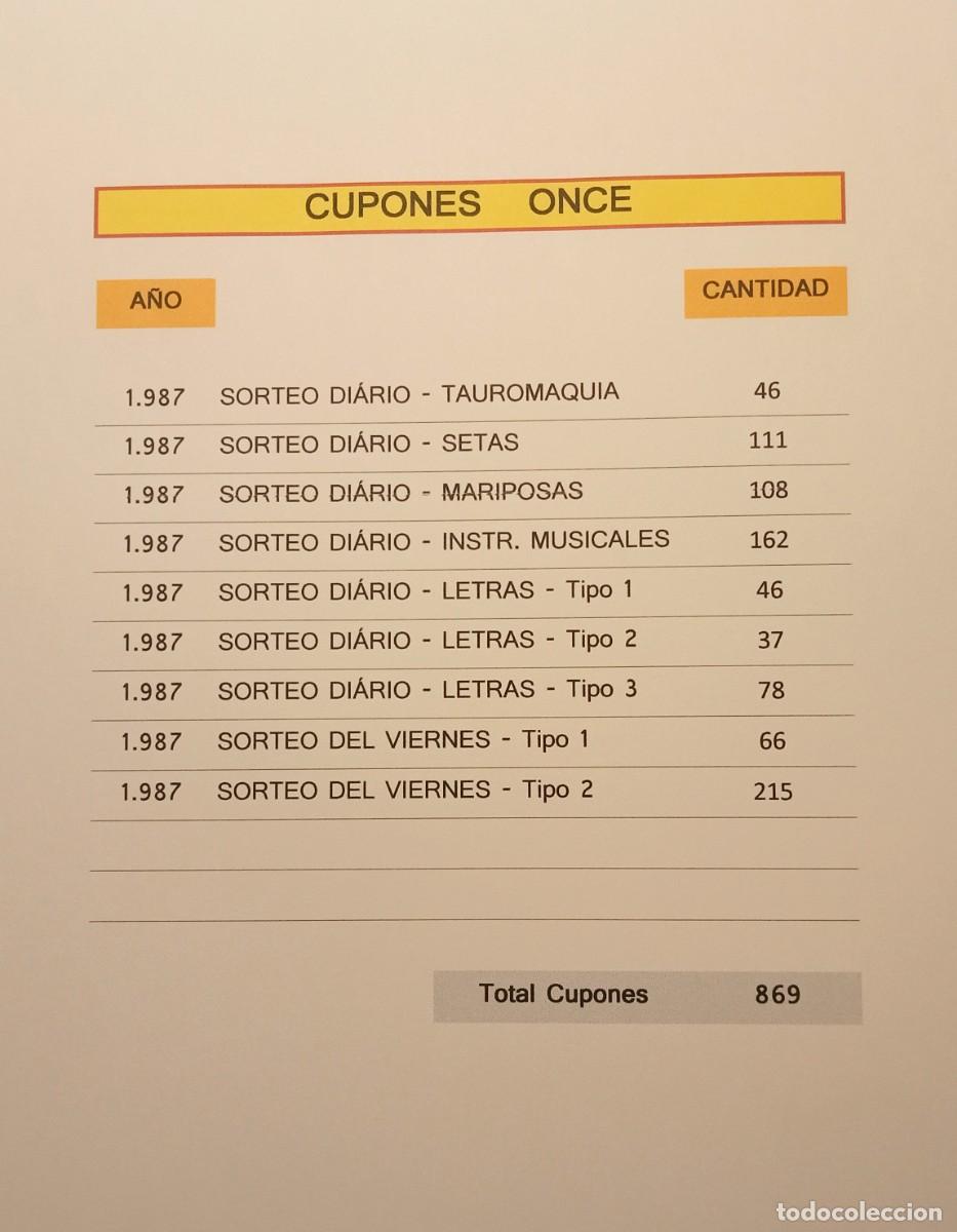 Cupones ONCE: 1987 - 869 CUPONES de la ONCE - Foto 2