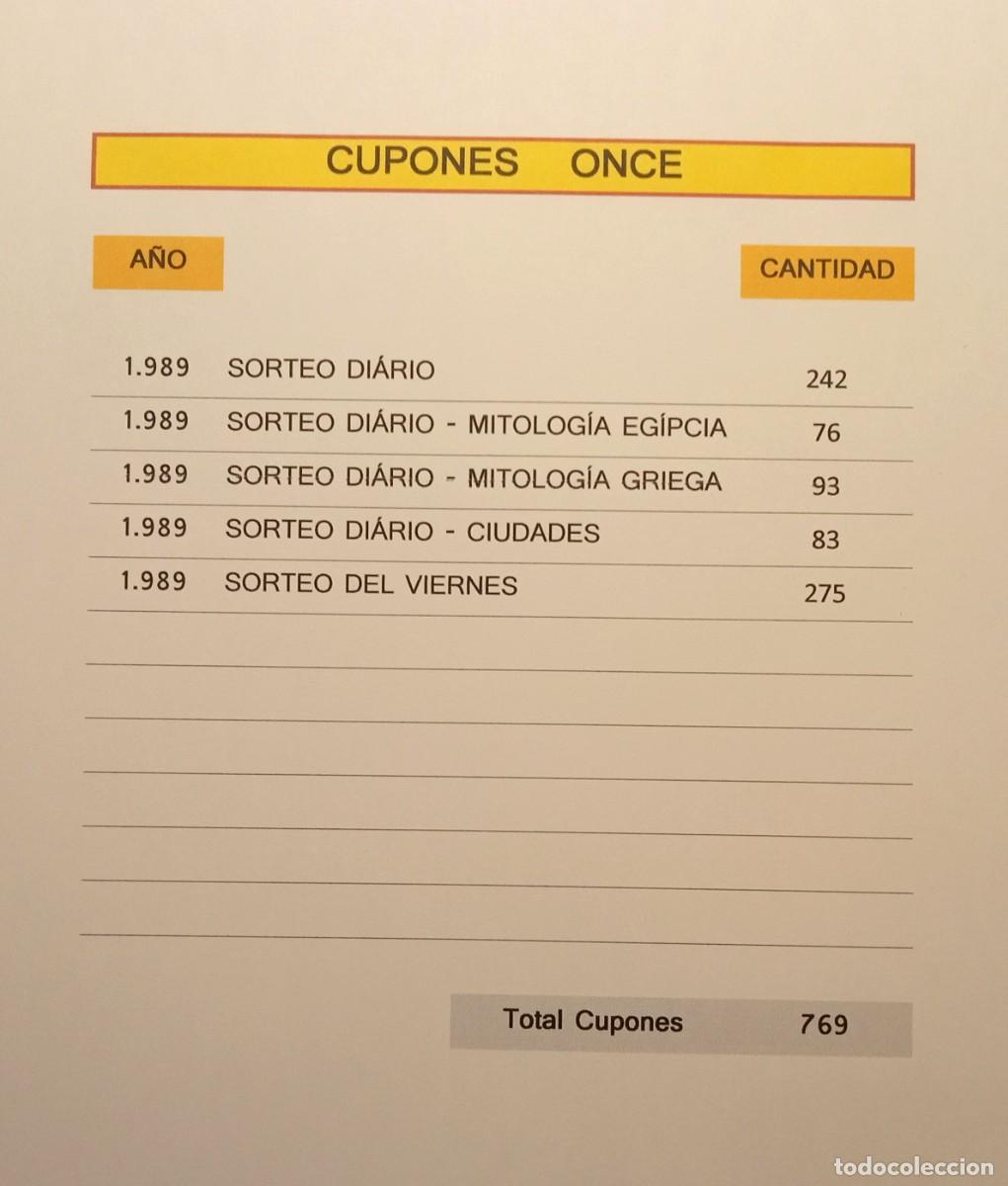 Cupones ONCE: 1989 - 769 CUPONES de la ONCE - Foto 2