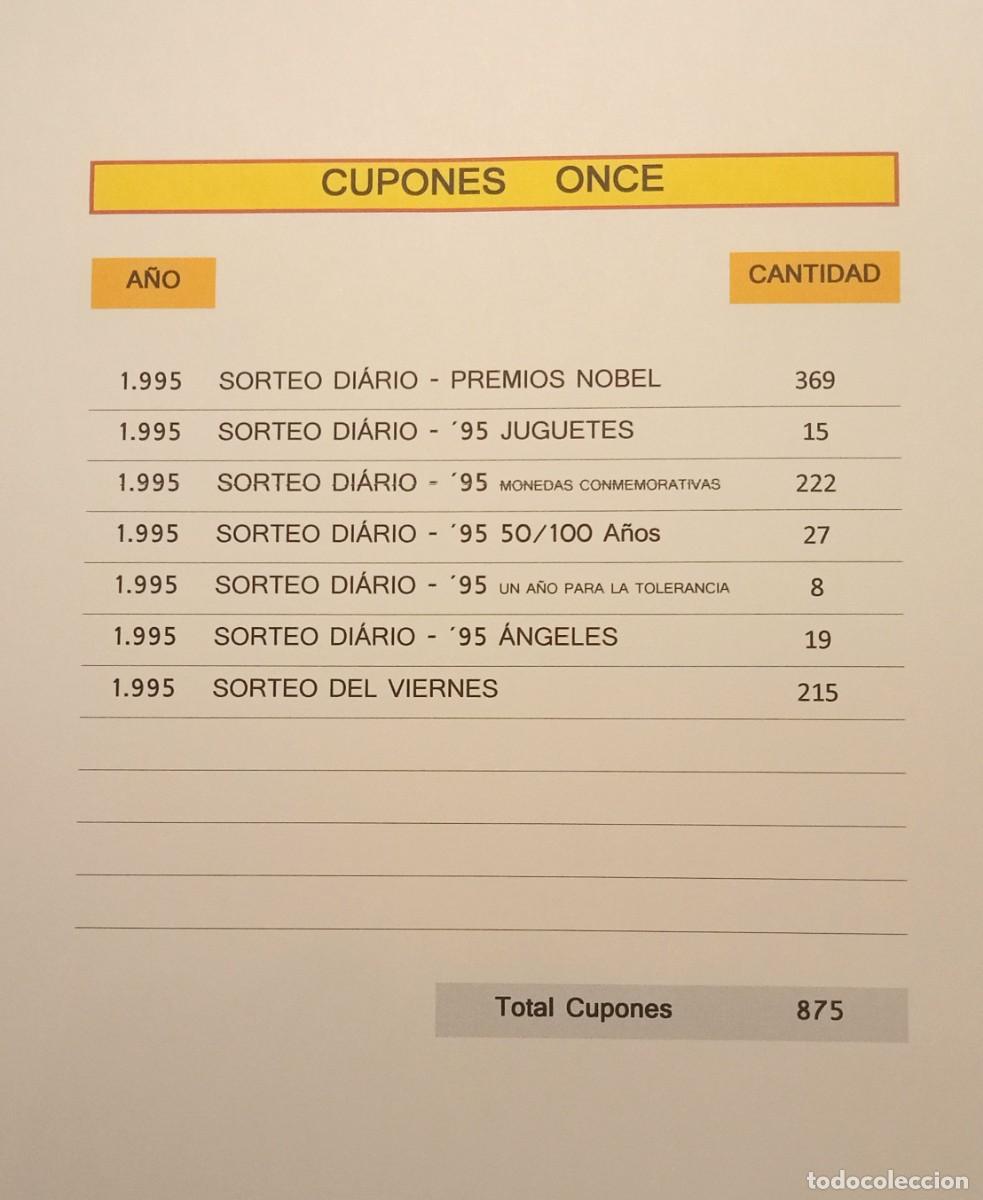 Cupones ONCE: 1995 - 875 CUPONES de la ONCE - Foto 2