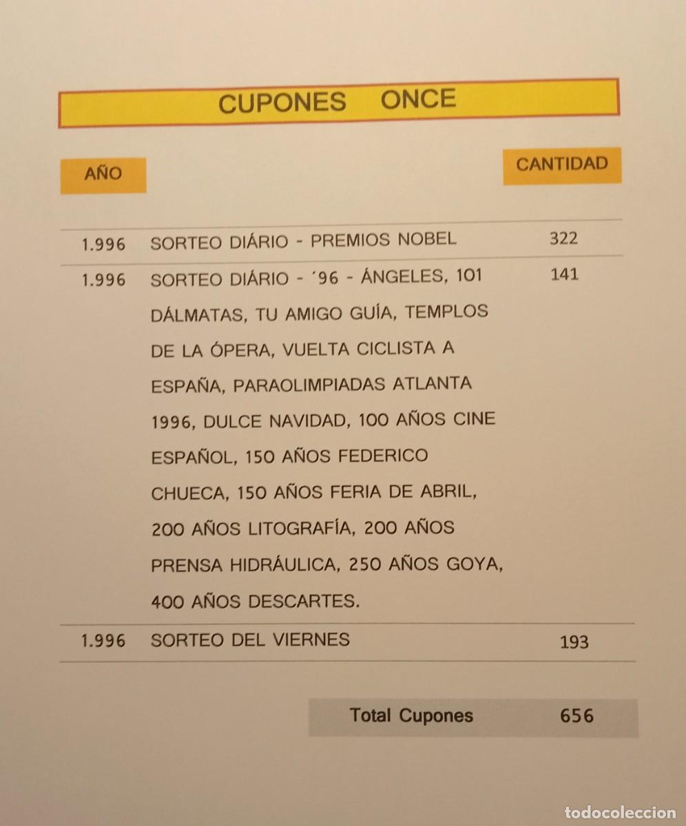 Cupones ONCE: 1996 - 656 CUPONES de la ONCE - Foto 2