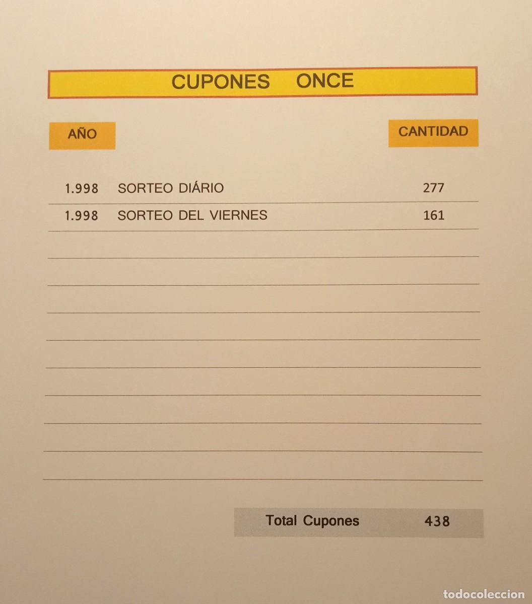 Cupones ONCE: 1998 - 438 CUPONES de la ONCE - Foto 2