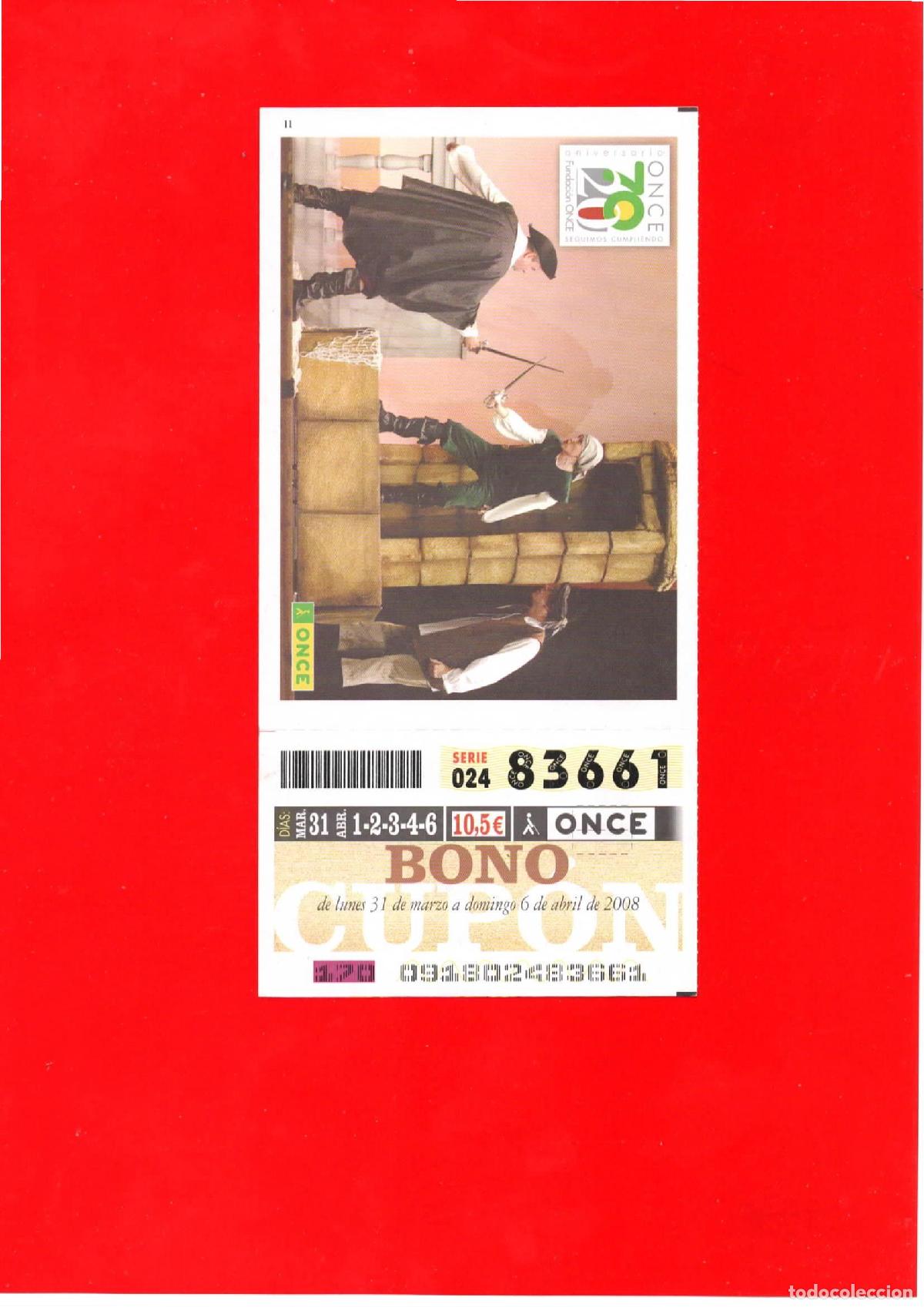 Billets ONCE: Bono Cup&oacute;n de la ONCE del a&ntilde;o 2008