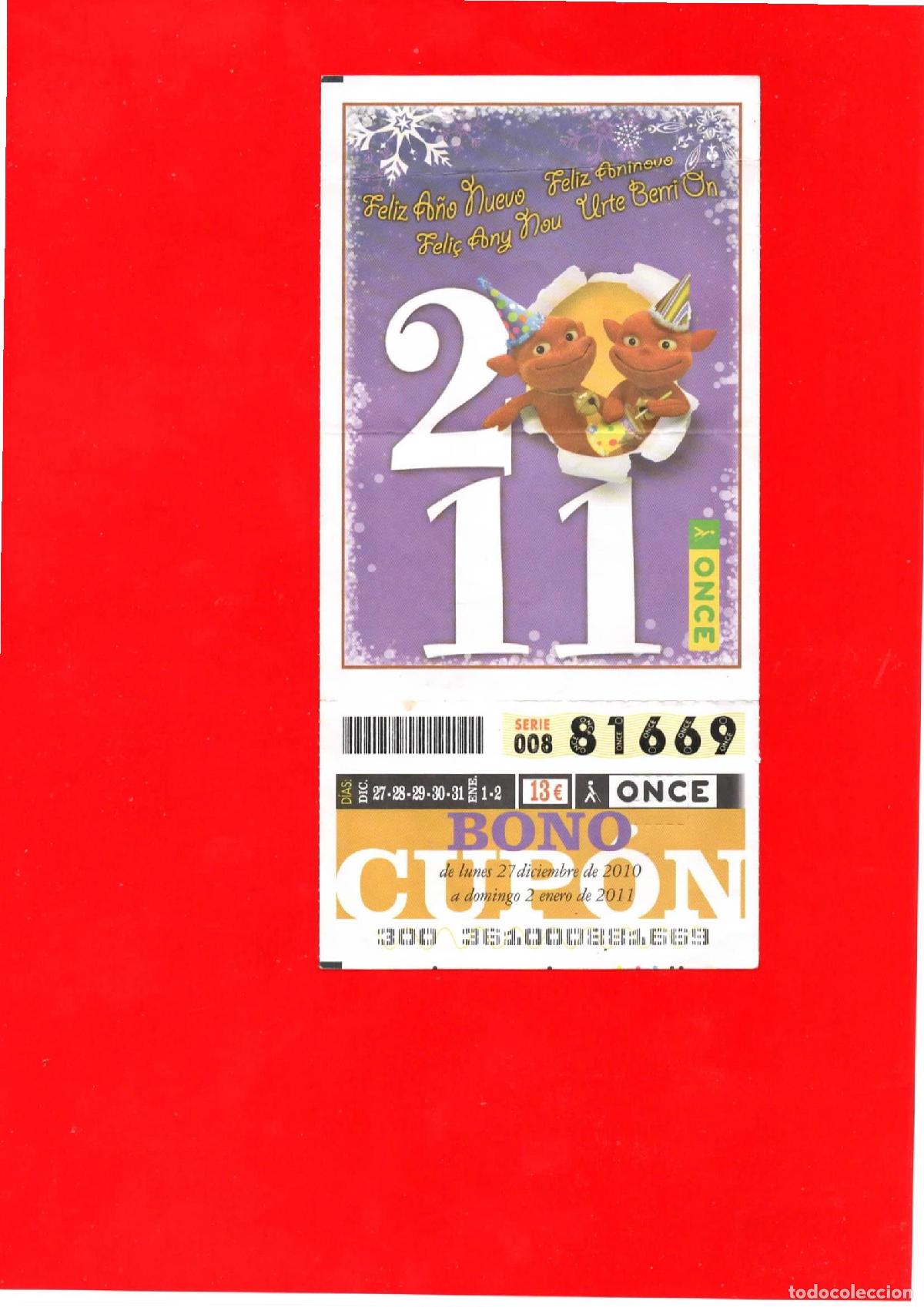 Cupones ONCE: Bono Cup&oacute;n de la ONCE del a&ntilde;o 2010-11 - Foto 1