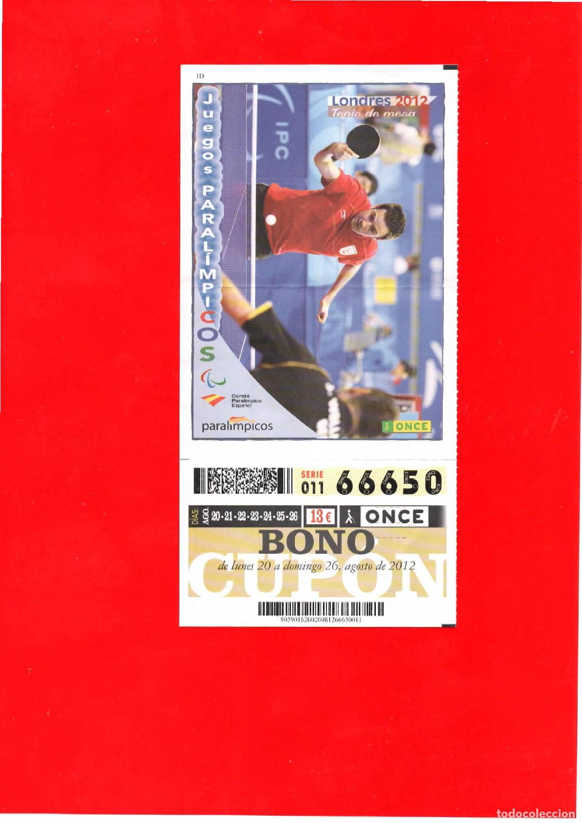 Billets ONCE: Bono Cup&oacute;n de la ONCE del a&ntilde;o 2012