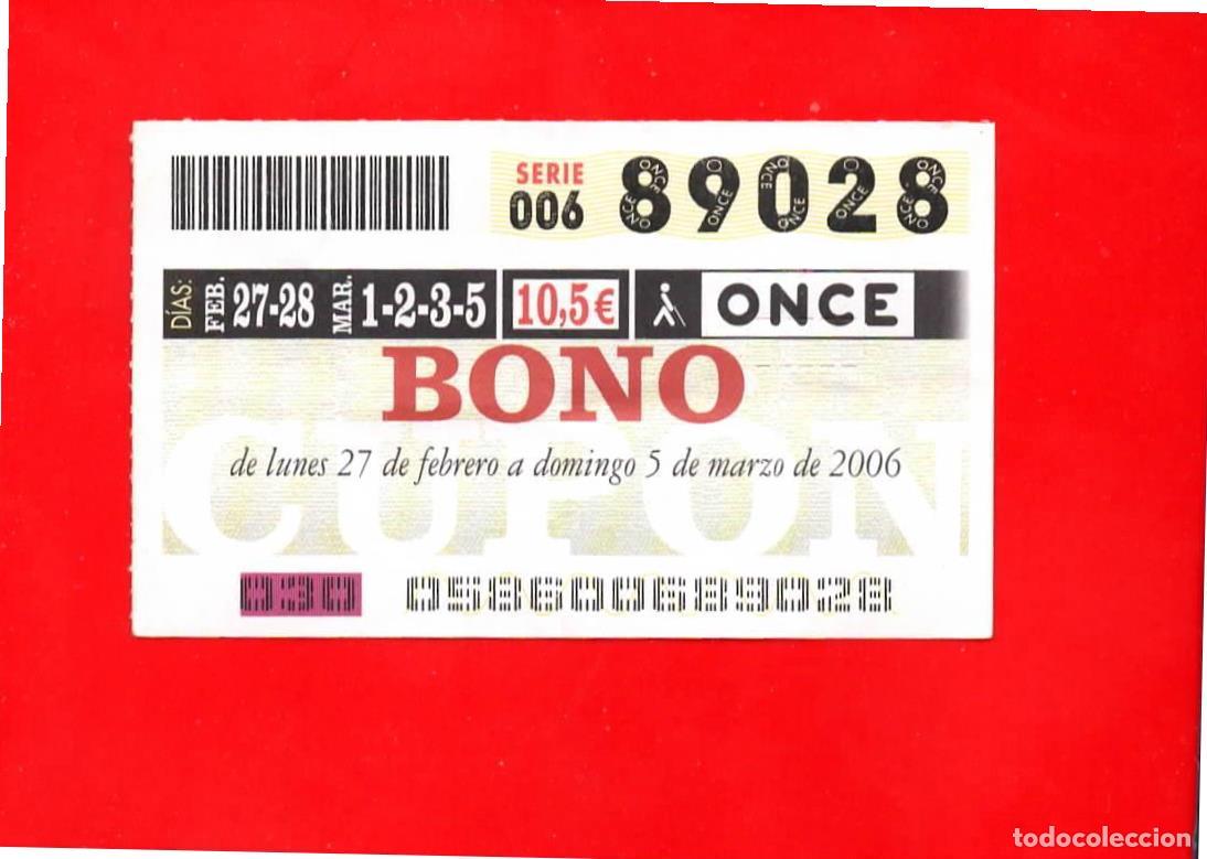 Billets ONCE: Bono Cup&oacute;n de la ONCE sin Tarjeta del a&ntilde;o 2006
