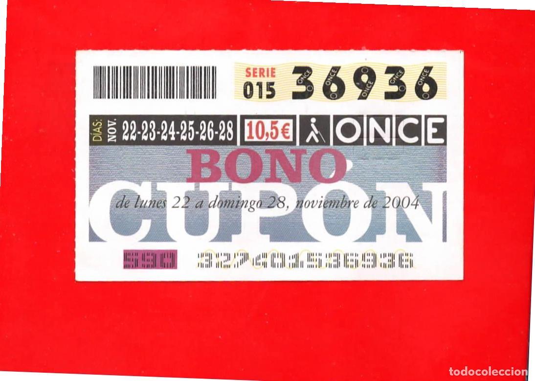 Billets ONCE: Bono Cup&oacute;n de la ONCE sin Tarjeta del a&ntilde;o 2004