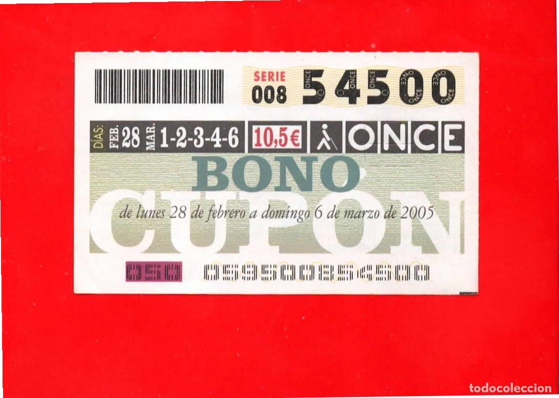 Billets ONCE: Bono Cup&oacute;n de la ONCE sin Tarjeta del a&ntilde;o 2005