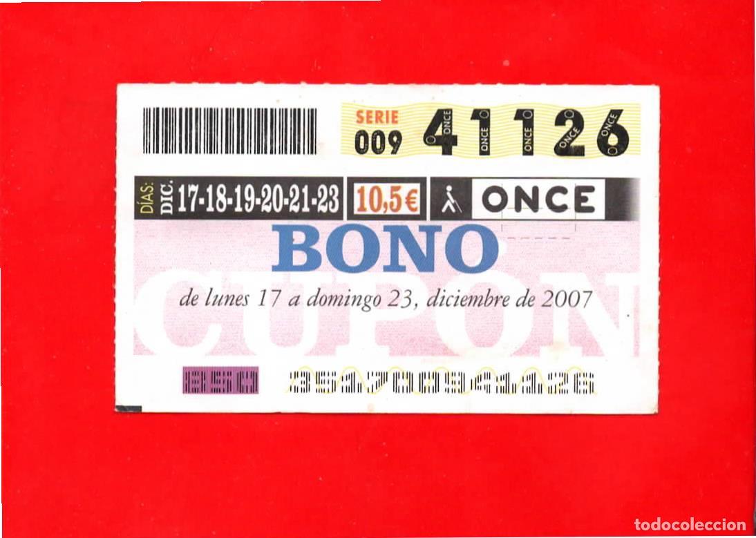 Billets ONCE: Bono Cup&oacute;n de la ONCE sin Tarjeta del a&ntilde;o 2007