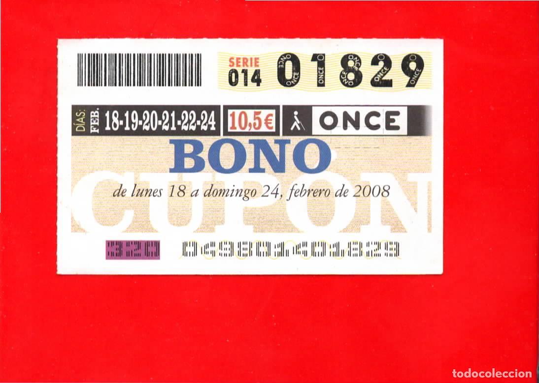 Billets ONCE: Bono Cup&oacute;n de la ONCE sin Tarjeta del a&ntilde;o 2008