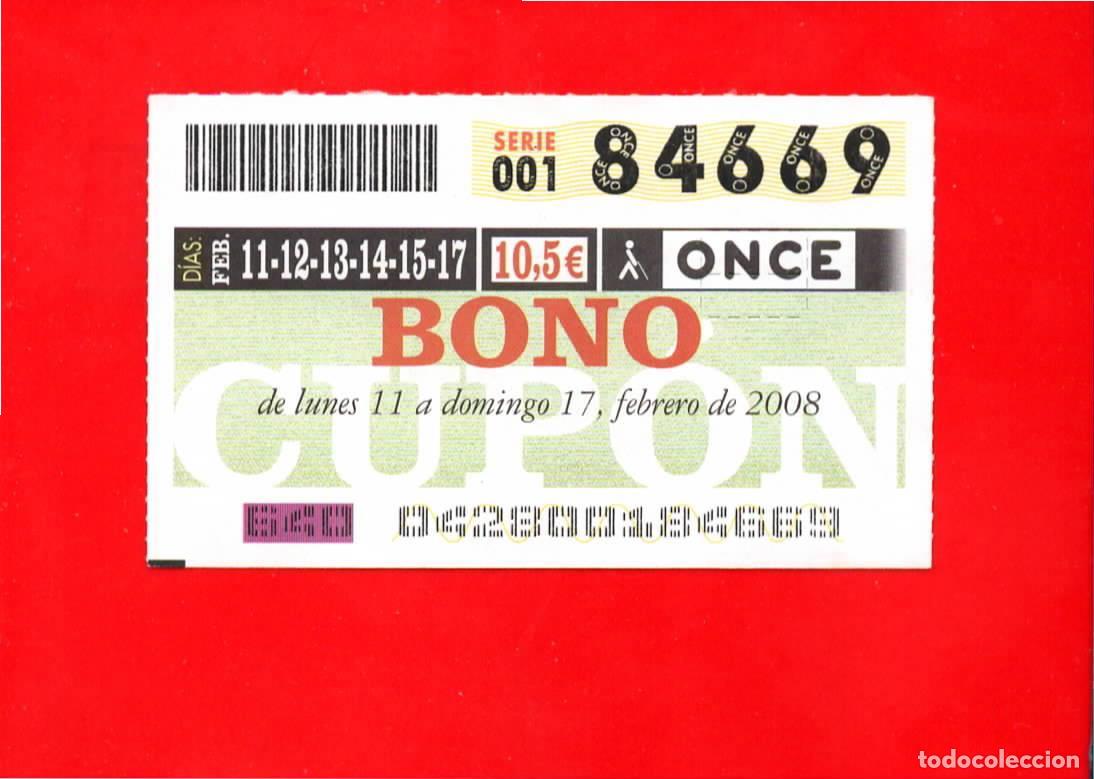 Billets ONCE: Bono Cup&oacute;n de la ONCE sin Tarjeta del a&ntilde;o 2008