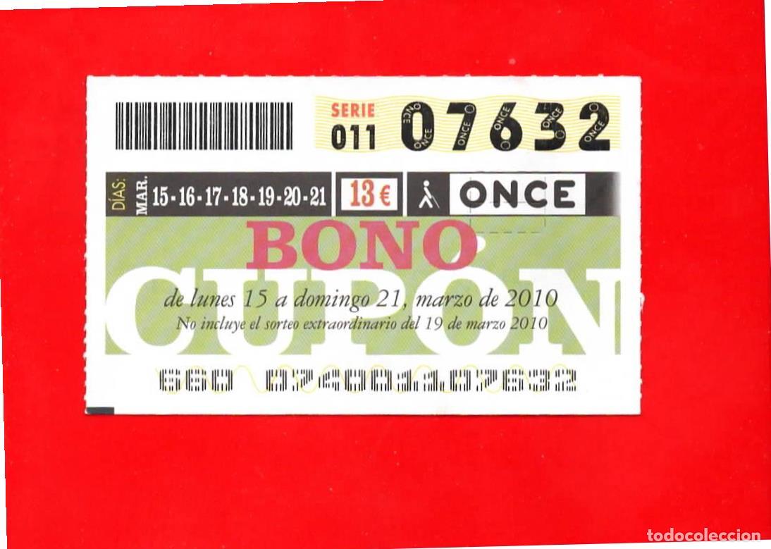 Billets ONCE: Bono Cup&oacute;n de la ONCE sin Tarjeta del a&ntilde;o 2010