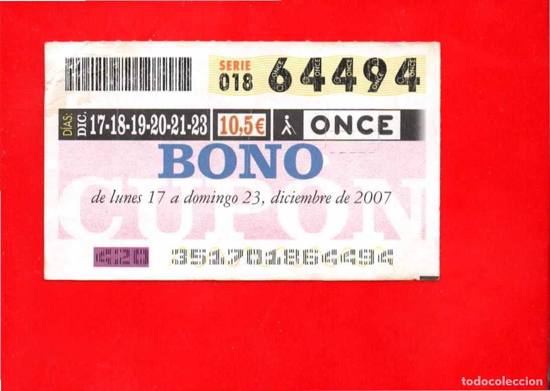 Cupones ONCE: Bono Cup&oacute;n de la ONCE sin Tarjeta del a&ntilde;o 2007
