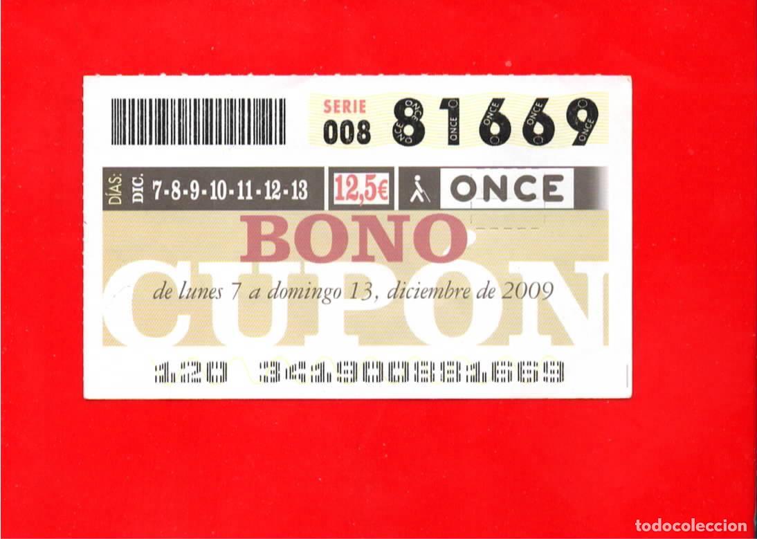 Cupones ONCE: Bono Cup&oacute;n de la ONCE sin Tarjeta del a&ntilde;o 2009