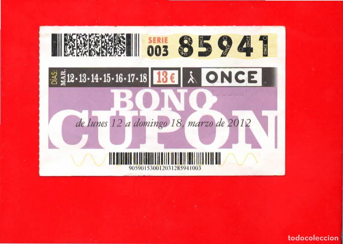 Cupones ONCE: Bono Cup&oacute;n de la ONCE sin Tarjeta del a&ntilde;o 2012