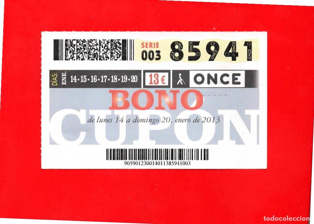 Cupones ONCE: Bono Cup&oacute;n de la ONCE sin Tarjeta del a&ntilde;o 2013