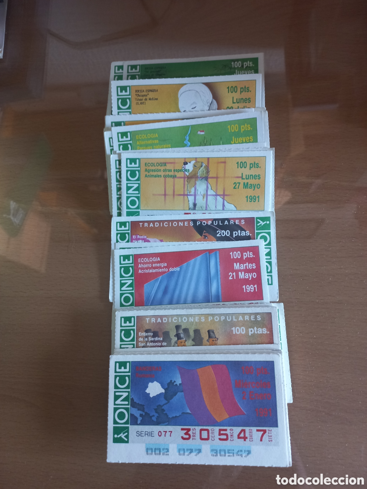 Cupones ONCE: CUPONES ONCE A&Ntilde;O 1991. - Foto 1