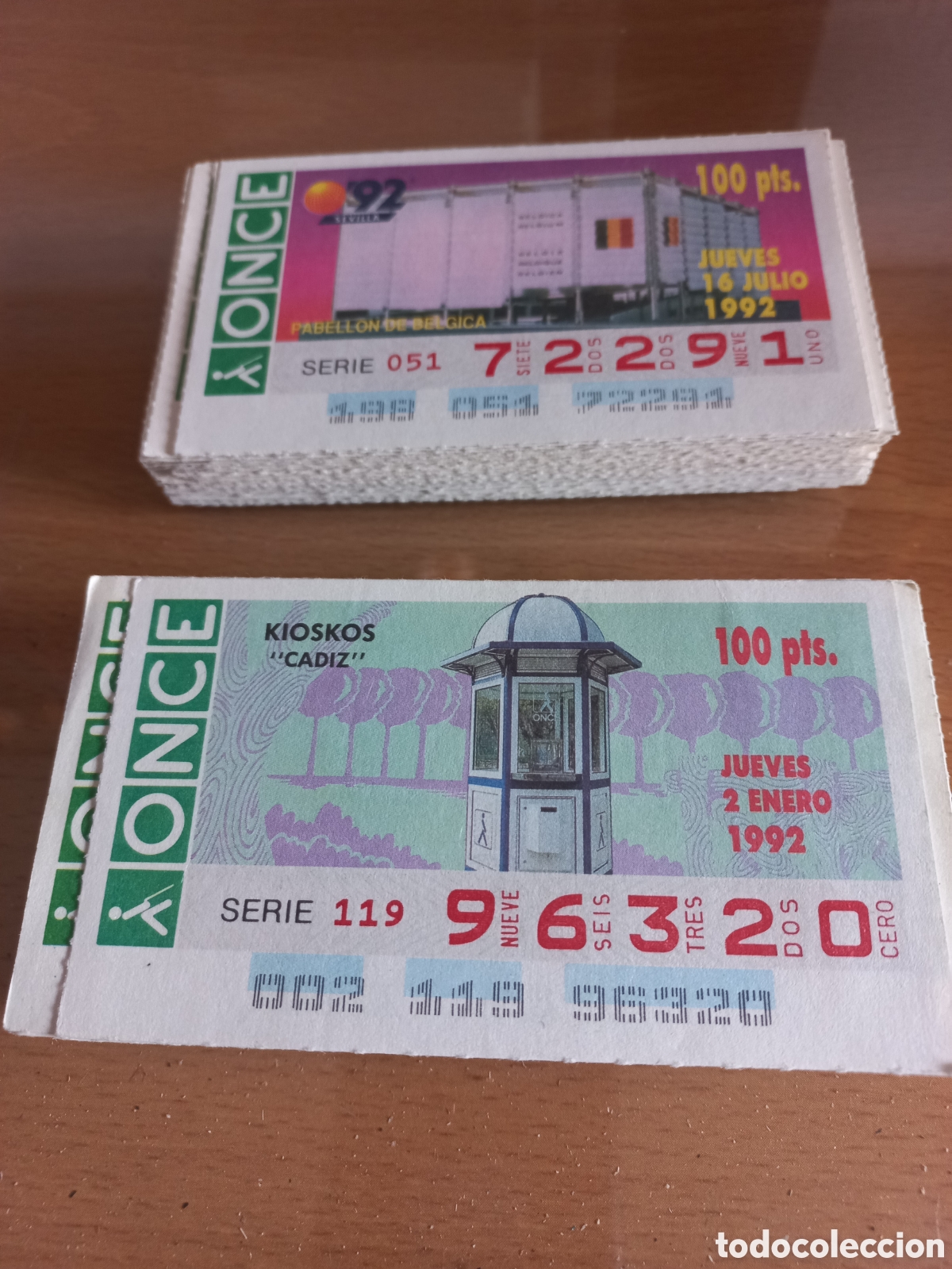 Cupones ONCE: CUPONES ONCE A&Ntilde;O 1992. - Foto 1
