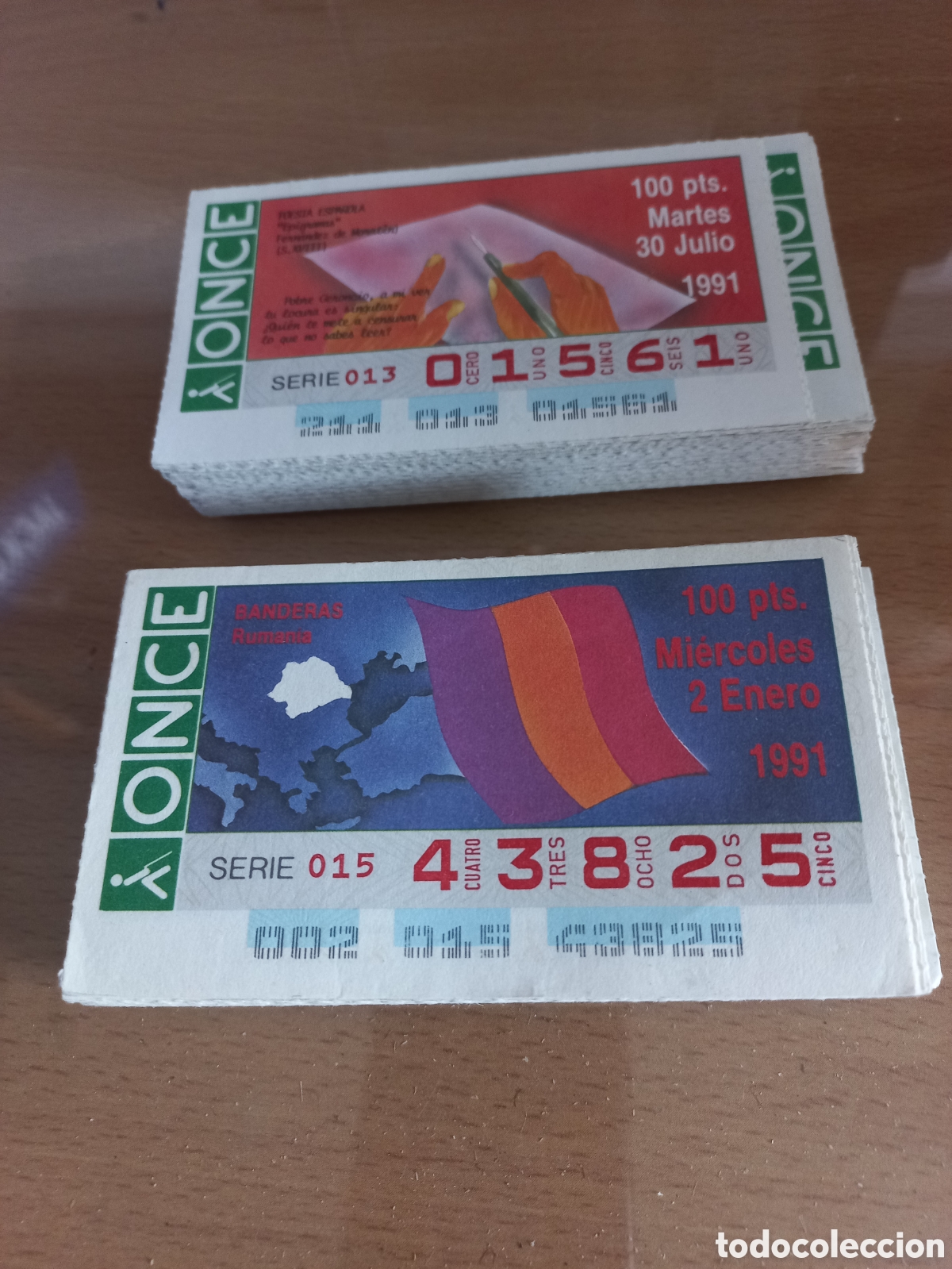 Cupones ONCE: CUPONES ONCE A&Ntilde;O 1991. - Foto 1