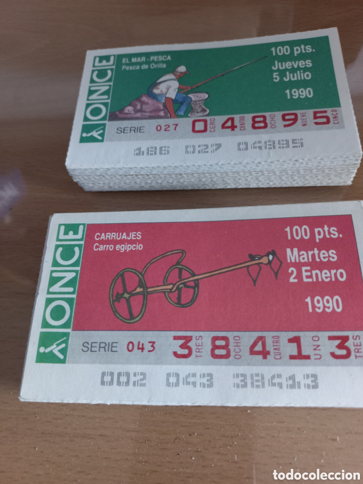 Cupones ONCE: CUPONES ONCE A&Ntilde;O 1990. - Foto 1