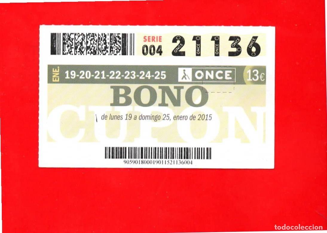 Cupones ONCE: Bono Cup&oacute;n de la ONCE sin Tarjeta del a&ntilde;o 2015