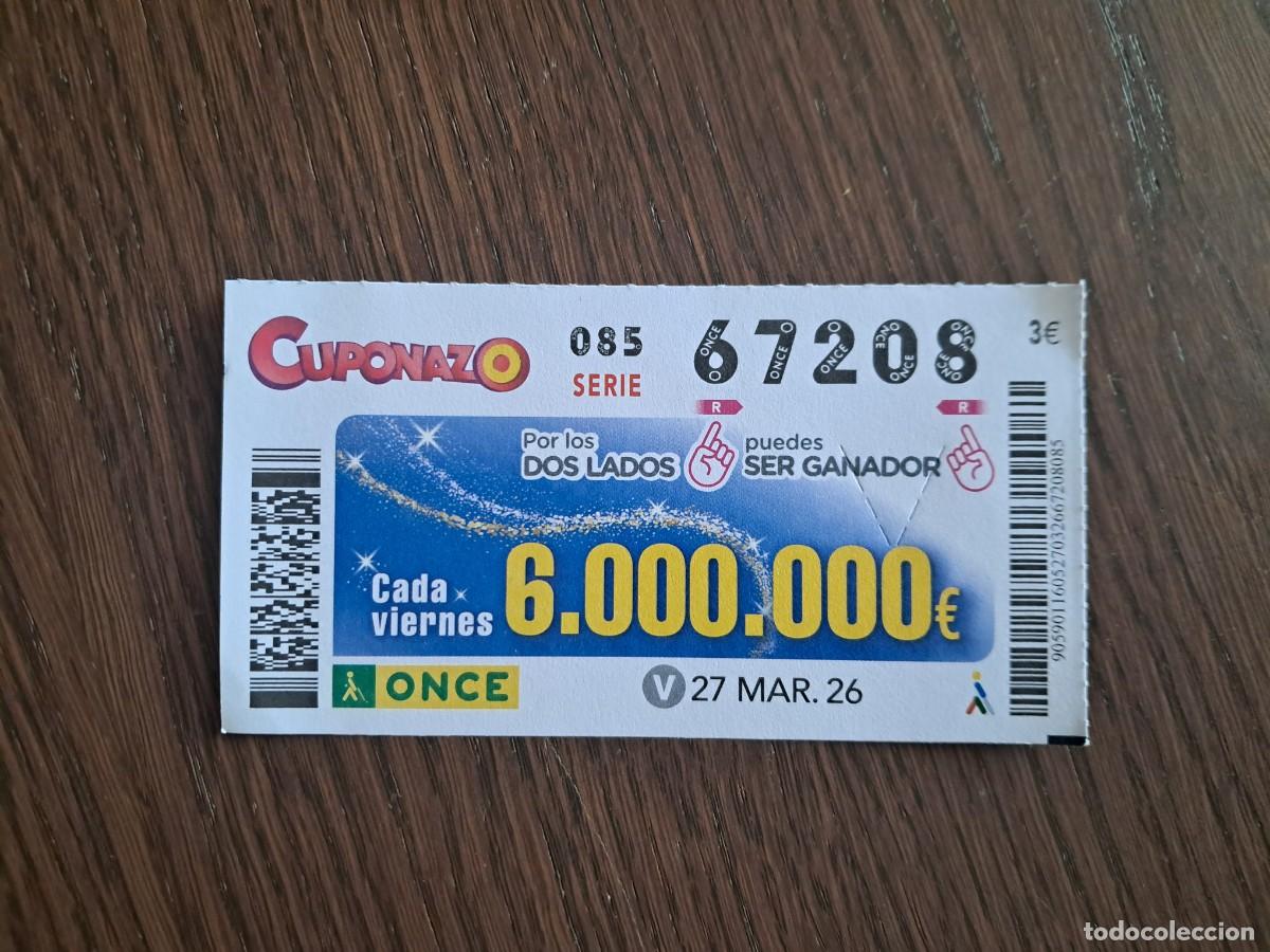Cupones ONCE: cup&oacute;n once 27-03-26, cuponazo del viernes. n&ordm; 67.208.