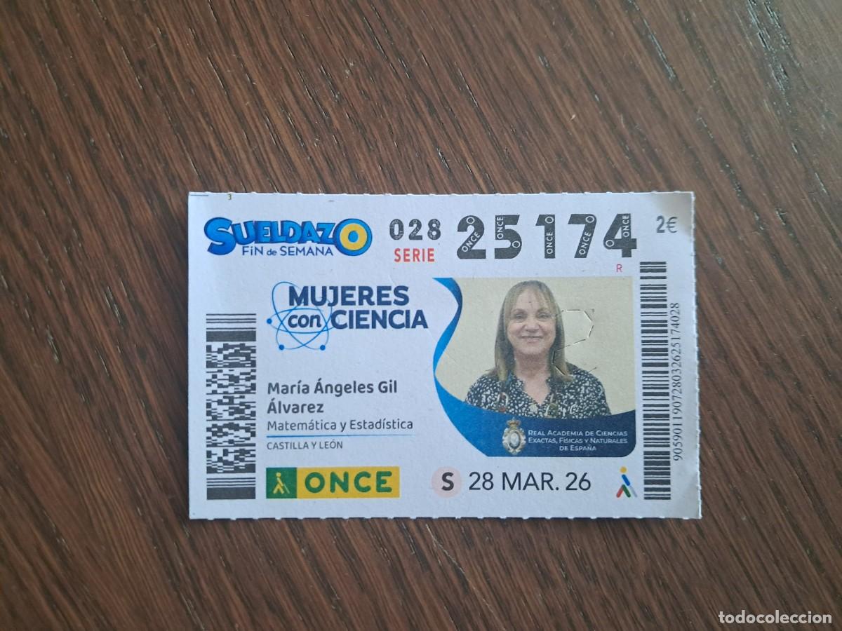 Cupones ONCE: cup&oacute;n once 28-03-26, mujeres con ciencia, Maria Angeles Gil &Aacute;lvarez. matem&aacute;tica, Castilla y Le&oacute;n.