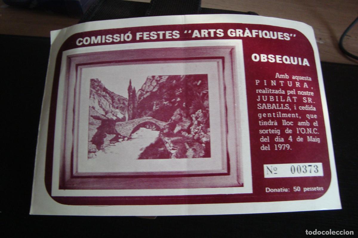 Cupones ONCE: ANTIGUO CUPON SORTEO ONCE 1979. COMISION ARTES GRAFICAS. CUADRO PINTURA SR. SABALLS