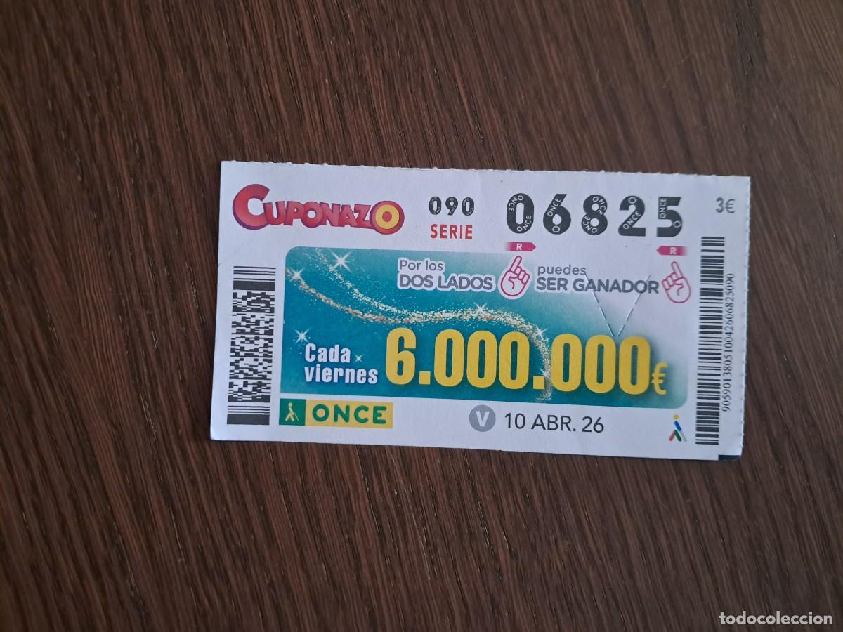 Cupones ONCE: cup&oacute;n once 10-04-26, cuponazo del viernes. n&ordm; 06.825.