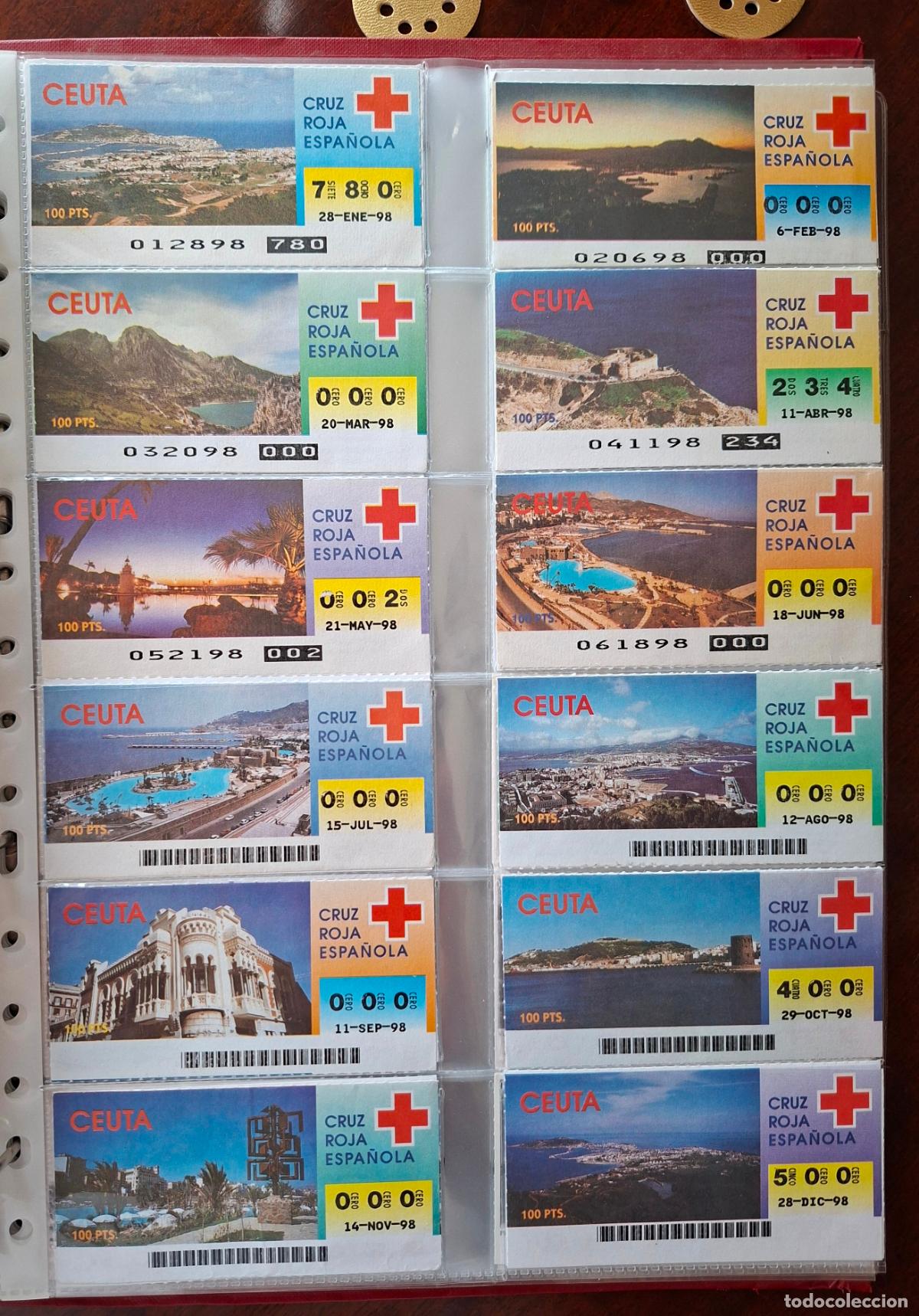 Cupones ONCE: A&Ntilde;O 1998 COMPLETO LOTER&Iacute;A CRUZ ROJA DE CEUTA.