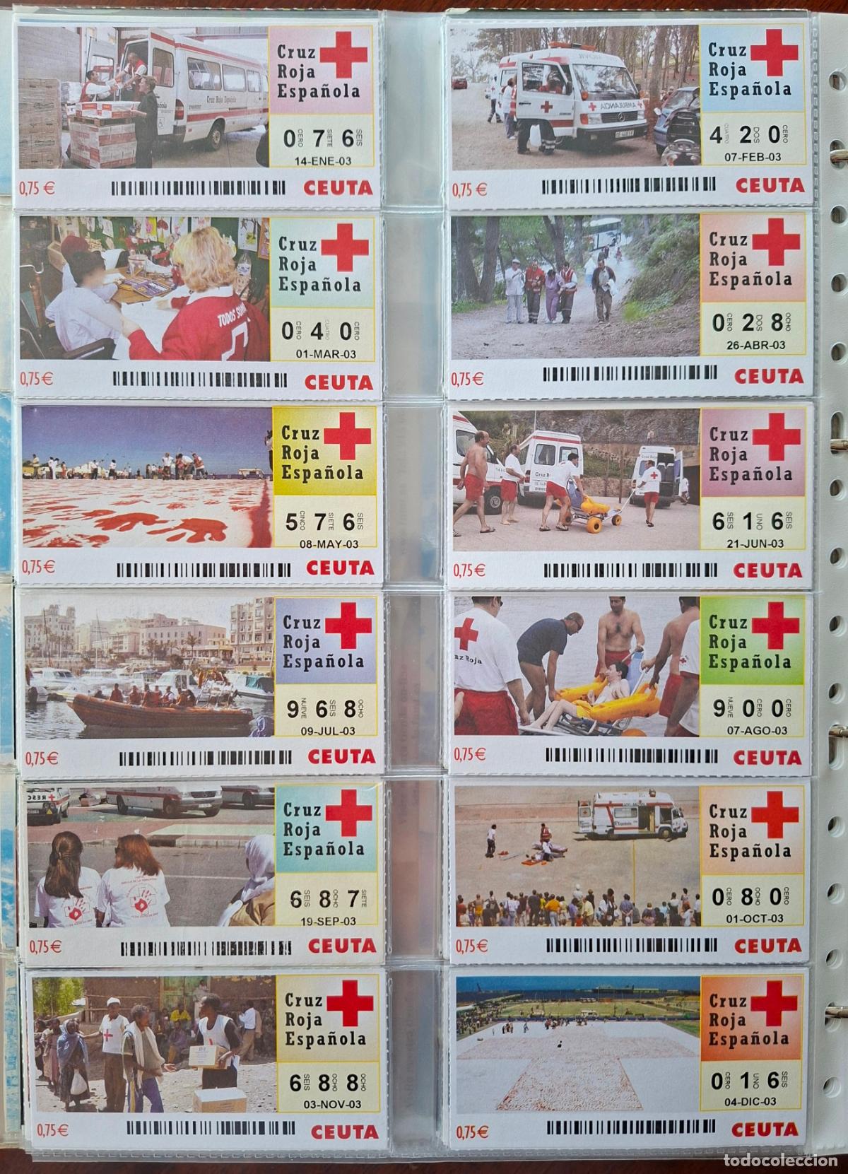 Cupones ONCE: A&Ntilde;O 2003 COMPLETO LOTER&Iacute;A CRUZ ROJA DE CEUTA.