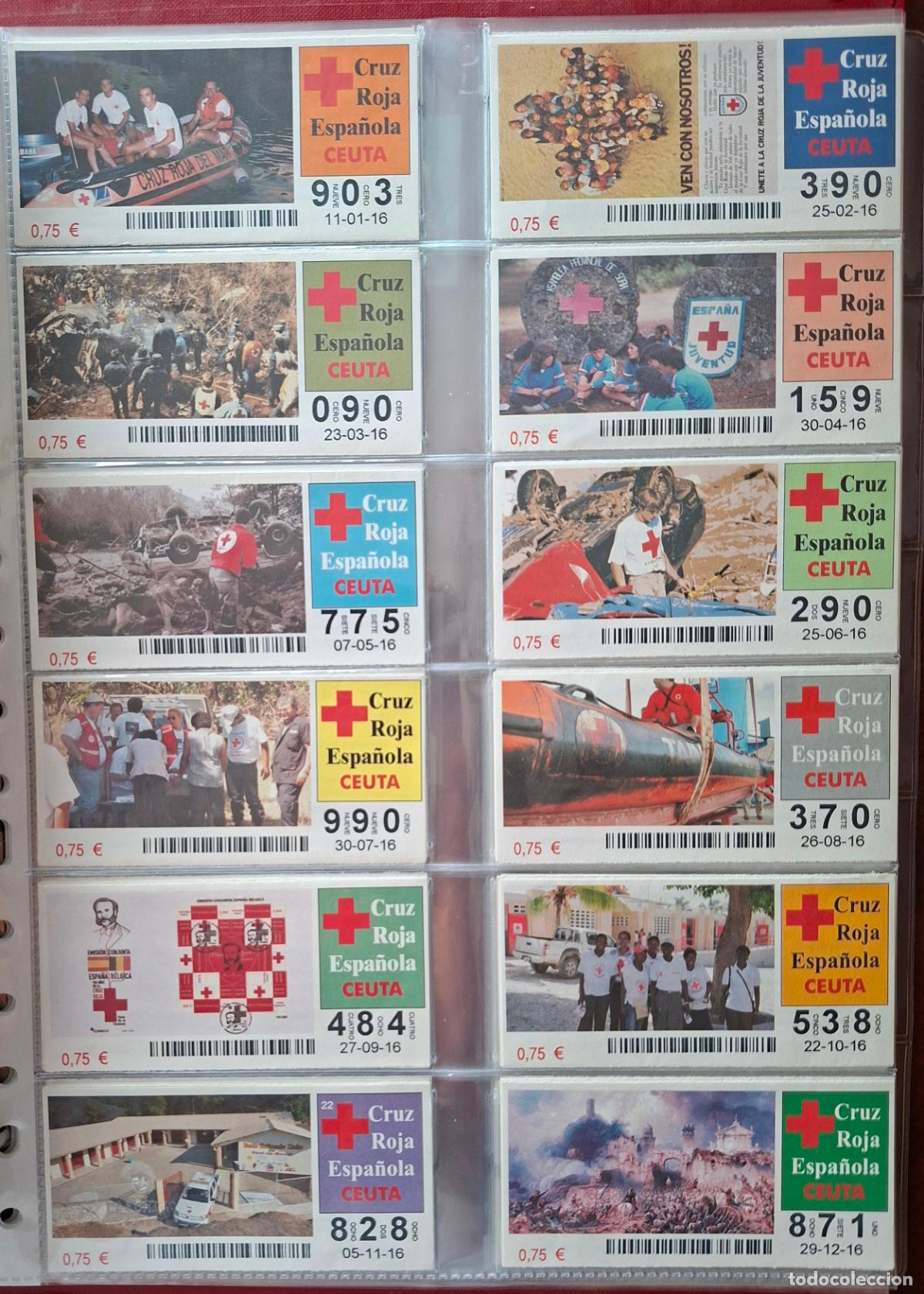 Cupones ONCE: A&Ntilde;O 2016 COMPLETO LOTER&Iacute;A CRUZ ROJA DE CEUTA.
